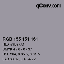 Color code: RGB 155 151 161 | qconv.com