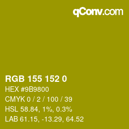 Farbcode: RGB 155 152 0 | qconv.com