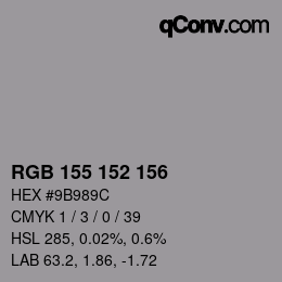 Color code: RGB 155 152 156 | qconv.com