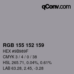 カラーコード: RGB 155 152 159 | qconv.com