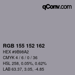 カラーコード: RGB 155 152 162 | qconv.com