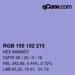 Color code: RGB 155 152 215 | qconv.com