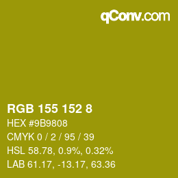 Farbcode: RGB 155 152 8 | qconv.com
