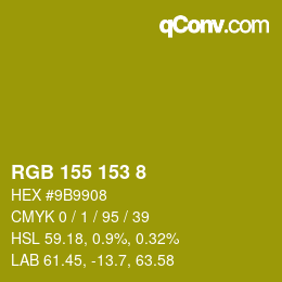 Color code: RGB 155 153 8 | qconv.com