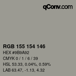 Código de color: RGB 155 154 146 | qconv.com