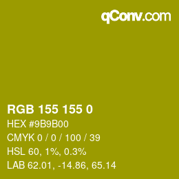 カラーコード: RGB 155 155 0 | qconv.com