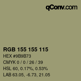 Color code: RGB 155 155 115 | qconv.com