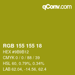 Color code: RGB 155 155 18 | qconv.com