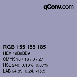 Color code: RGB 155 155 185 | qconv.com