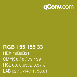 Color code: RGB 155 155 33 | qconv.com