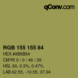 Color code: RGB 155 155 84 | qconv.com