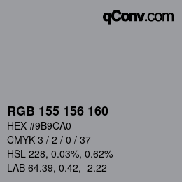 Color code: RGB 155 156 160 | qconv.com