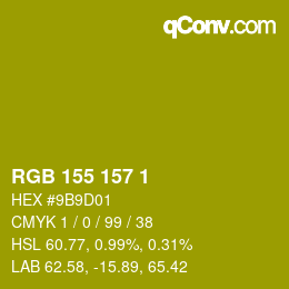 颜色代码: RGB 155 157 1 | qconv.com
