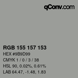 Color code: RGB 155 157 153 | qconv.com