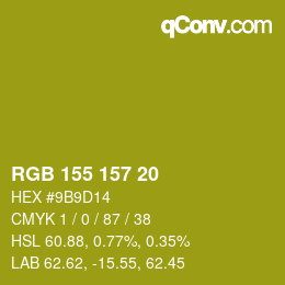 カラーコード: RGB 155 157 20 | qconv.com
