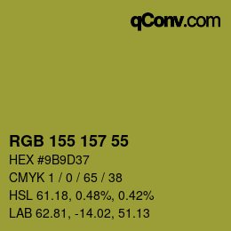 カラーコード: RGB 155 157 55 | qconv.com