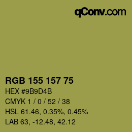Code couleur: RGB 155 157 75 | qconv.com