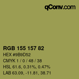 カラーコード: RGB 155 157 82 | qconv.com