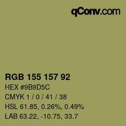 カラーコード: RGB 155 157 92 | qconv.com