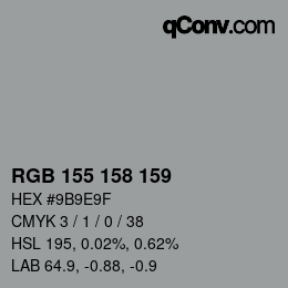 Color code: RGB 155 158 159 | qconv.com