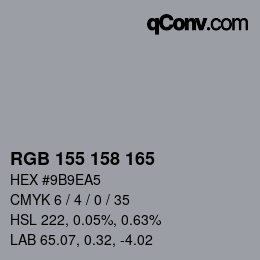 Farbcode: RGB 155 158 165 | qconv.com