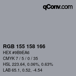 Color code: RGB 155 158 166 | qconv.com