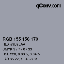 Color code: RGB 155 158 170 | qconv.com