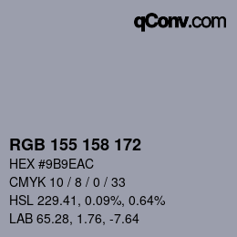 Color code: RGB 155 158 172 | qconv.com