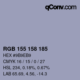 カラーコード: RGB 155 158 185 | qconv.com