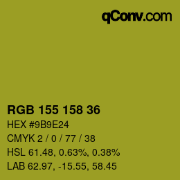 カラーコード: RGB 155 158 36 | qconv.com