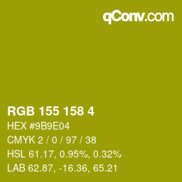 Color code: RGB 155 158 4 | qconv.com