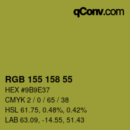 カラーコード: RGB 155 158 55 | qconv.com