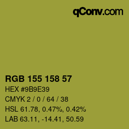 カラーコード: RGB 155 158 57 | qconv.com