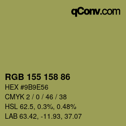 カラーコード: RGB 155 158 86 | qconv.com