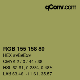 カラーコード: RGB 155 158 89 | qconv.com
