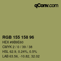 カラーコード: RGB 155 158 96 | qconv.com