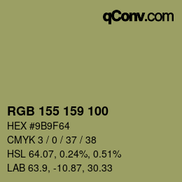 カラーコード: RGB 155 159 100 | qconv.com