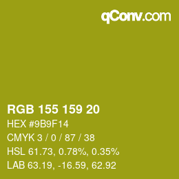 颜色代码: RGB 155 159 20 | qconv.com