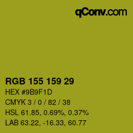 カラーコード: RGB 155 159 29 | qconv.com
