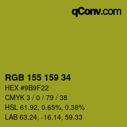 Color code: RGB 155 159 34 | qconv.com