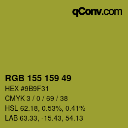 Color code: RGB 155 159 49 | qconv.com