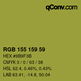 カラーコード: RGB 155 159 59 | qconv.com