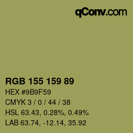 カラーコード: RGB 155 159 89 | qconv.com