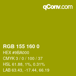 Color code: RGB 155 160 0 | qconv.com