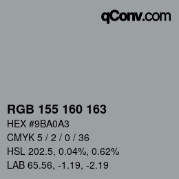 Color code: RGB 155 160 163 | qconv.com