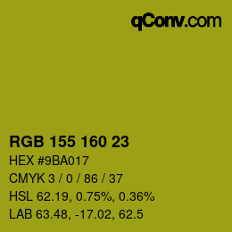 Color code: RGB 155 160 23 | qconv.com