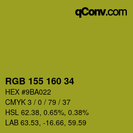 Color code: RGB 155 160 34 | qconv.com