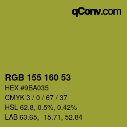 Color code: RGB 155 160 53 | qconv.com