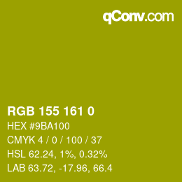 Color code: RGB 155 161 0 | qconv.com