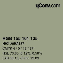 Farbcode: RGB 155 161 135 | qconv.com